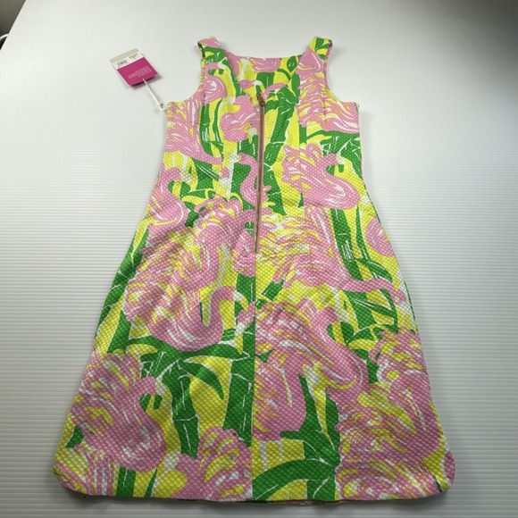 NWT Lilly Pulitzer By Target Large Flamingo Fan Dance Shift Dress Women's 4 - Picture 6 of 8
